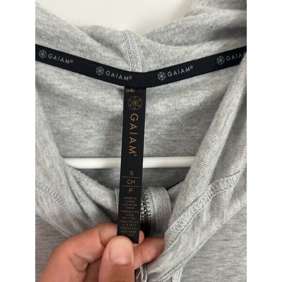 Gaiam Namaste Lightweight Sweatshirt Gray Full Zip Size Small - Picture 5 of 8